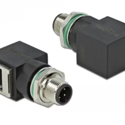 DeLOCK 66313 tussenstuk voor kabels M12 RJ45 Zwart