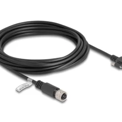 Delock M12 Kabel D-kodiert 4 Pin Buchse zu RJ45 Stecker met Schrauben Cat.5e FTP 5 m (80451)