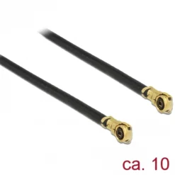 DeLOCK - Antennenkabel - MHF4/HSC (S) gewinkelt naar MHF4/HSC (S) gewinkelt - 10cm - Koax - Zwart (89642)