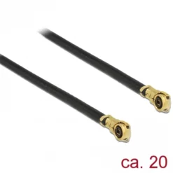 DeLOCK - Antennenkabel - MHF4/HSC (S) gewinkelt naar MHF4/HSC (S) gewinkelt - 20cm - Koax - Zwart (89643)