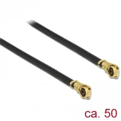 DeLOCK 89646 coax-kabel 1.13 0,5 m MHF IV/ HSC MXHP32 Zwart, Goud