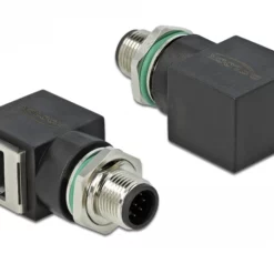 DeLOCK 66315 tussenstuk voor kabels M12 RJ45 Zwart