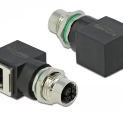 DeLOCK 66316 tussenstuk voor kabels M12 RJ45 Zwart