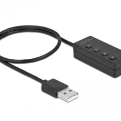 DeLOCK 66731 audio kabel 0,4 m 2 x 3.5mm USB Type-A Zwart