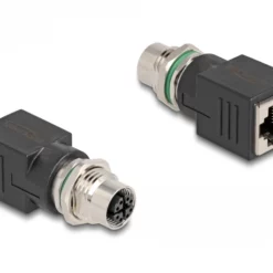 Delock - Netzwerkadapter - 8-polig M12 (W) zu RJ-45 (W) - CAT 6a - Zwart (60064)