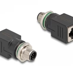 DeLOCK 60063 tussenstuk voor kabels M12 RJ-45 Zwart