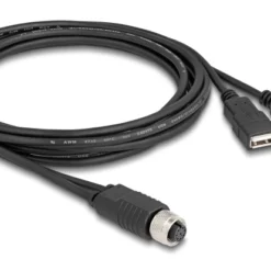 Delock M12 Kabel A-kodiert 8 Pin Buchse zu 2 x USB 2.0 Typ-A Buchse 2 m Zwart (60291)
