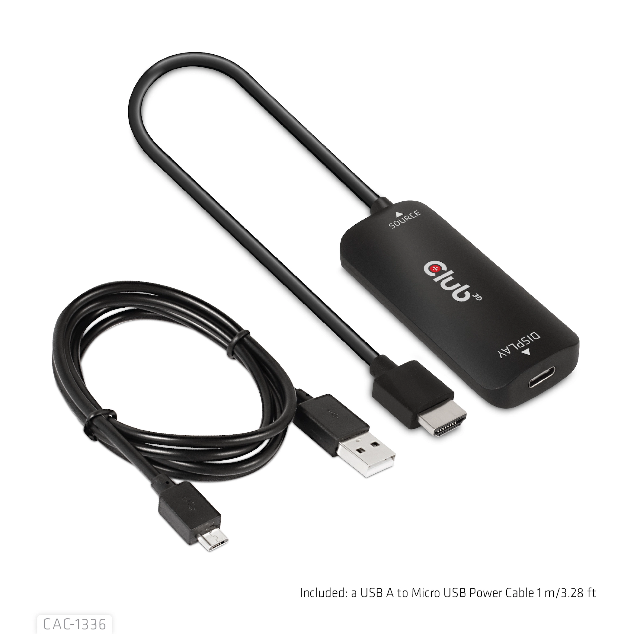 CLUB3D HDMI + Micro USB to USB Type-C 4K120Hz or 8K30Hz M/F Active Adapter - Afbeelding 11