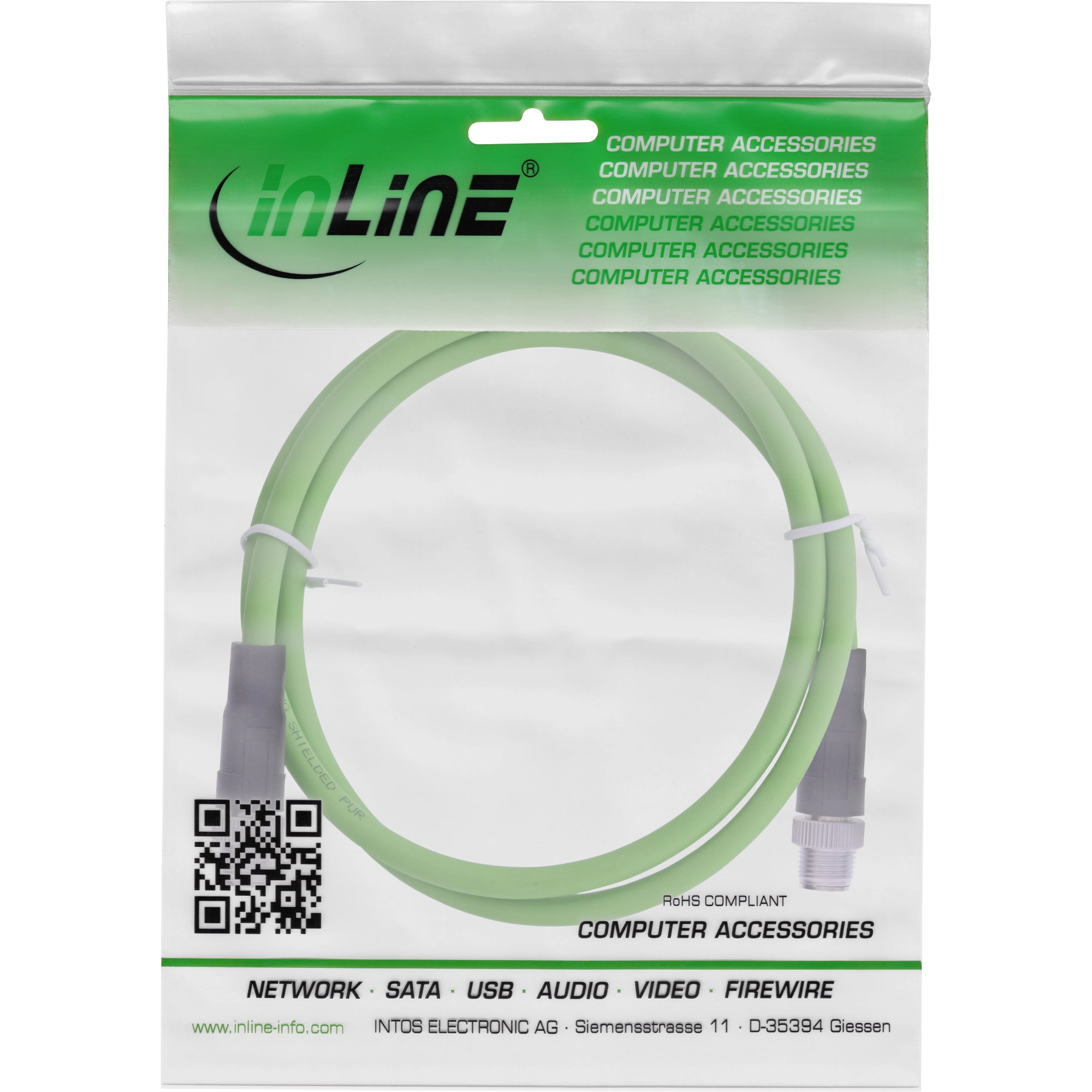 InLine 40520 sensor- en actuatorkabel 20 m M12 Groen - Afbeelding 3