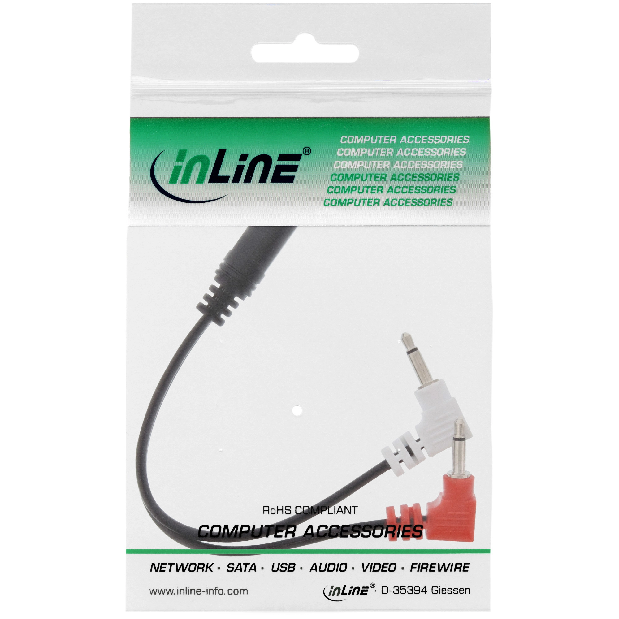 InLine 99313I audio kabel 0,15 m 2 x 3.5mm 3.5mm Zwart - Afbeelding 2