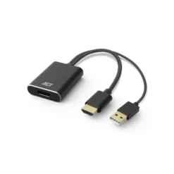 ACT AC7536 video kabel adapter 0,24 m HDMI + USB DisplayPort Zwart