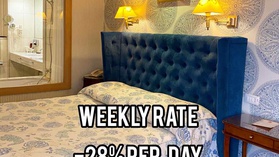 Заощаджуйте  до 28% за ніч *WEEKLY RATE