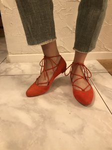 Karen Millen oranžiniai raudoni koraliniai bateliai