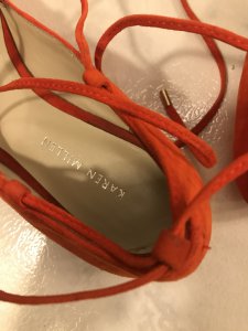 Karen Millen oranžiniai raudoni koraliniai bateliai