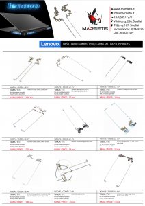 LENOVO kompiuterio lankstai, vyriai, ekrano laikikliai