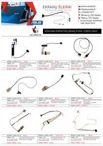 PIGIAUSIAI. ASUS nešiojamų kompiuterių ekranų šleifai, ŠIAULIAI