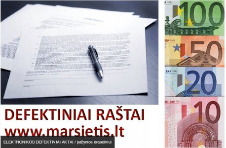 ELEKTRONIKOS DEFEKTINIAI AKTAI / pažymos draudimui