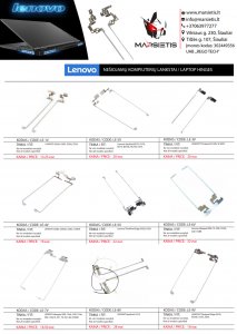 PIGIAUSIAI. LENOVO kompiuterio lankstai, vyriai, ekrano laikikliai