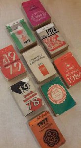 Kalendoriaus lapeliai ivairioms progoms 1935-2026