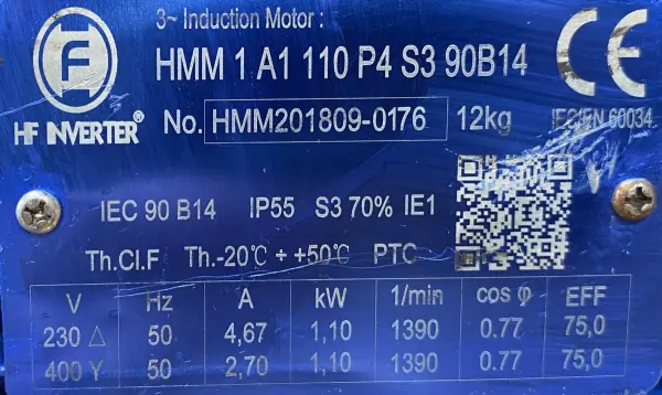 Motoreduktor / przekładnia 1,1kW 46obr. 3fazowy - zdjęcie 2
