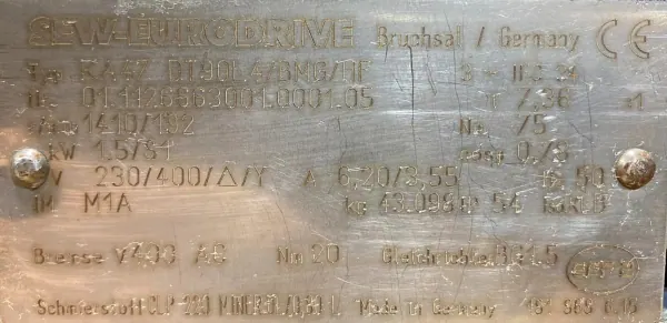Motoreduktor / przekładnia 1,5kW 192obr. HAMULEC SEW - zdjęcie 2