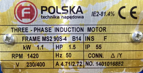 Silnik elektryczny 1,1kW 1420obr. 3fazowy IE2 - zdjęcie 2