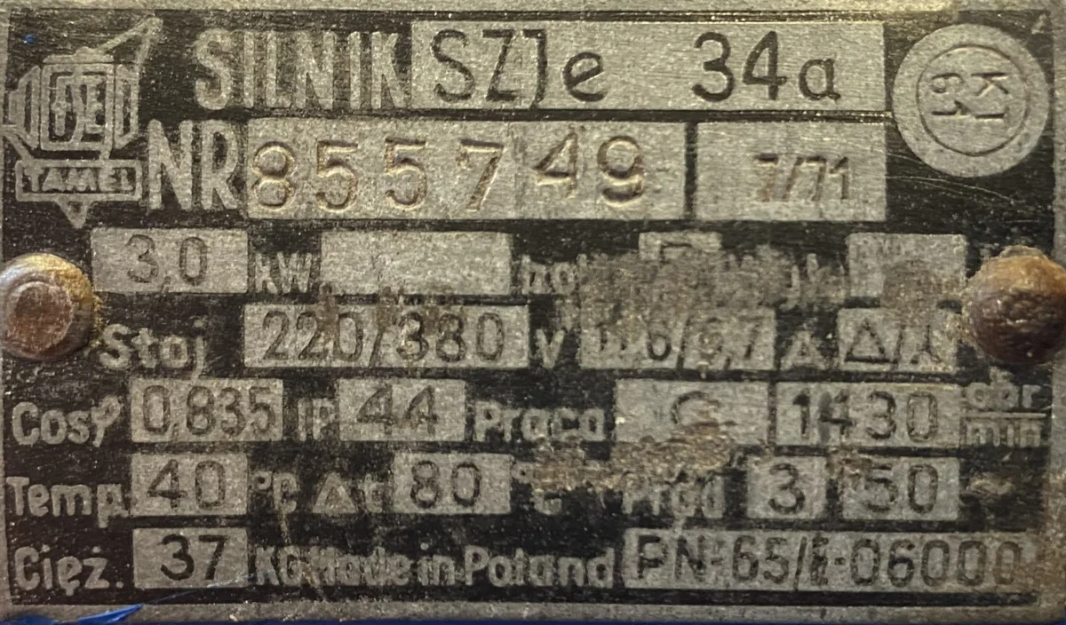 Silnik elektryczny 3kW 1430obr. 3fazowy Tamel SZJe 34a - zdjęcie 2