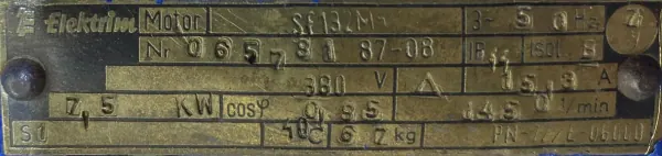 Silnik elektryczny 7,5kW 1450obr. 3fazowy - zdjęcie 2