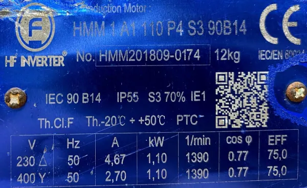 Motoreduktor / przekładnia 1,1kW 35obr. 3fazowy - zdjęcie 2