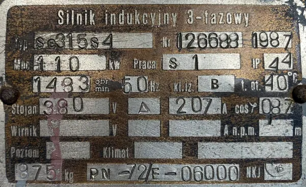 Silnik elektryczny 110kW 1483obr. 3fazowy EMIT - zdjęcie 2