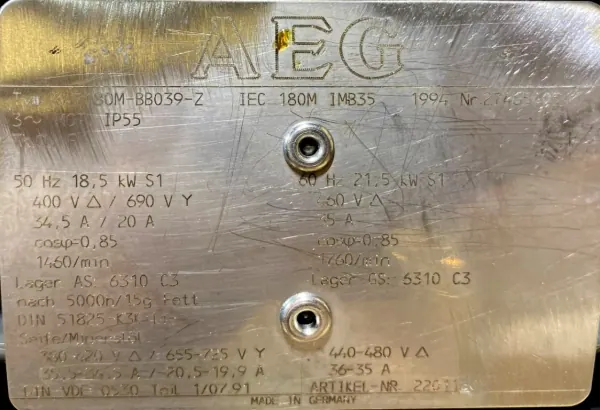 Silnik elektryczny 18,5kW 1460obr. 3fazowy - zdjęcie 2