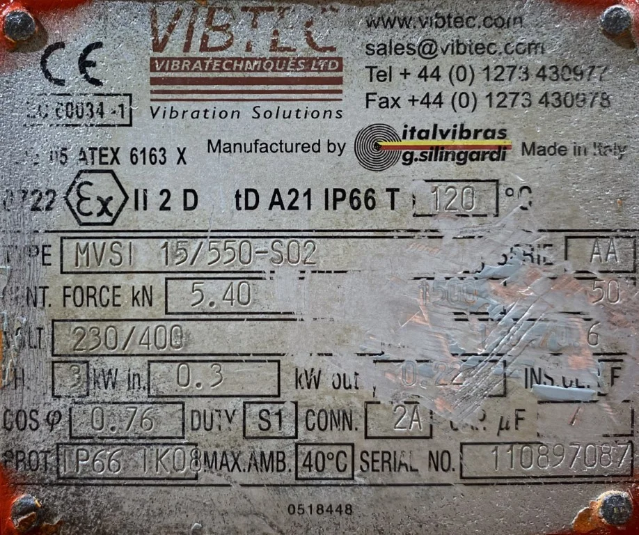Elektrowibrator / silnik wibracyjny 0,3kW 1500obr. - zdjęcie 2