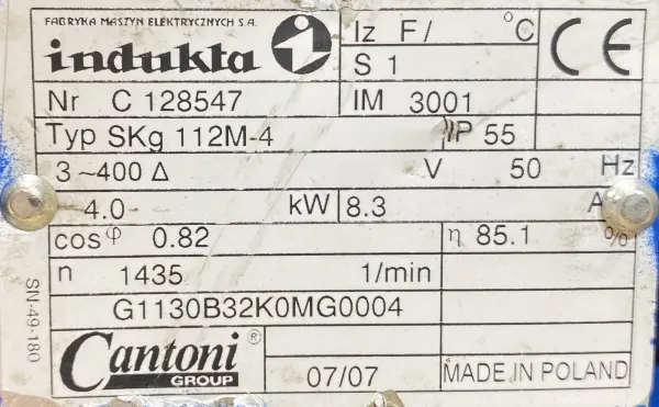 Silnik elektryczny 4kW 1435obr. 3fazowy INDUKTA - zdjęcie 2