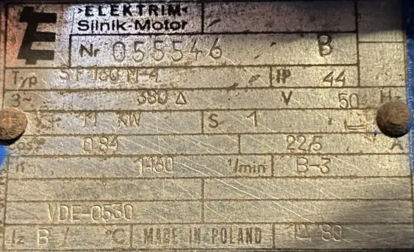 Silnik elektryczny 11kW 1460obr. 3fazowy INDUKTA - zdjęcie 2