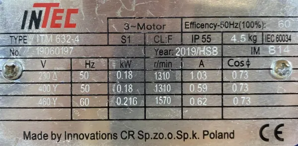 Silnik elektryczny 0,18kW 1310obr. 3fazowy - zdjęcie 2