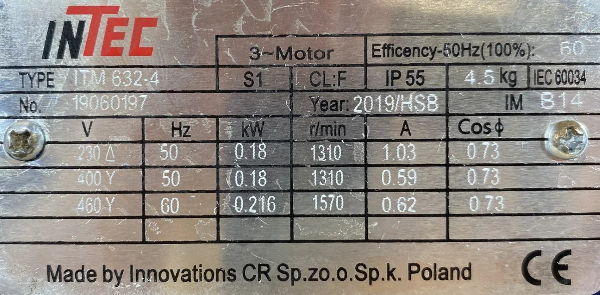 silnik elektryczny 0,18kW 1310obr. 3fazowy - zdjęcie 2