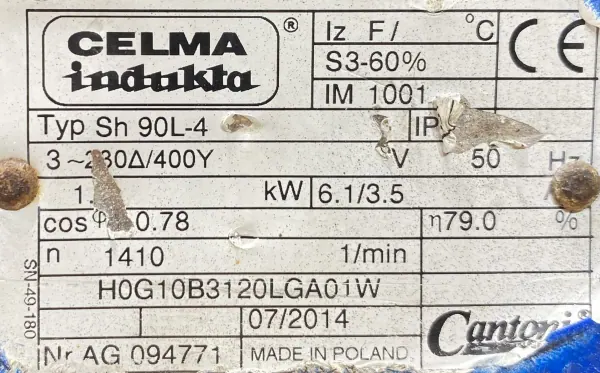 Silnik elektryczny 1,5kW 1410obr. 3fazowy INDUKTA - zdjęcie 2