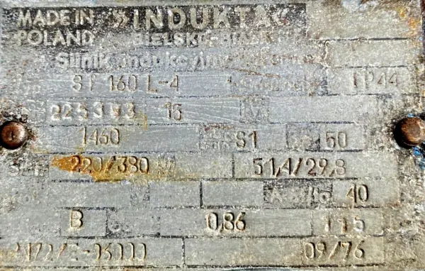 Silnik elektryczny 15kW 1460obr. 3fazowy INDUKTA B3 - zdjęcie 2