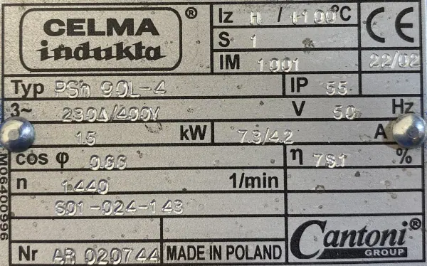 Silnik elektryczny 1,5kW 1440obr. 3fazowy INDUKTA - zdjęcie 2