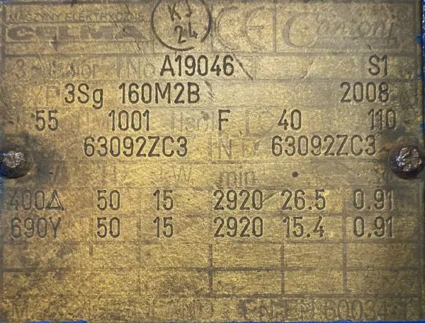 Silnik elektryczny 15kW 2920obr. 3fazowy CELMA - zdjęcie 2