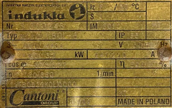 Silnik elektryczny 10kW 730obr. 3fazowy INDUKTA - zdjęcie 2