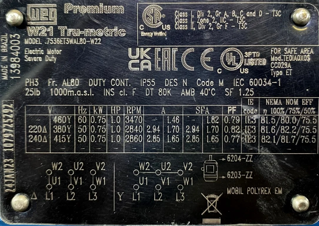 Wentylator / dmuchawa 0,75kW 2840obr. 3fazowy - zdjęcie 3
