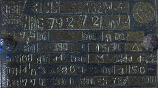 Silnik elektryczny 7,5kW 1445obr. 3fazowy Tamel - zdjęcie 2