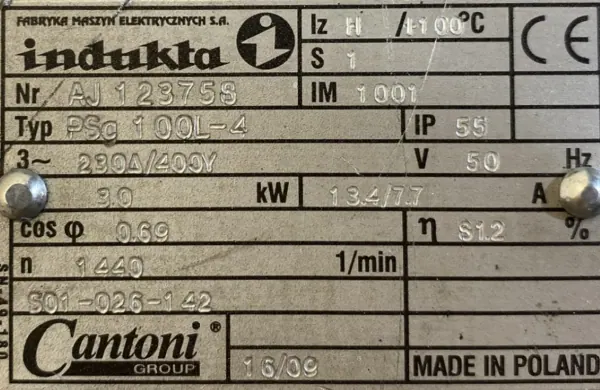 Silnik elektryczny 3kW 1440obr. 3fazowy INDUKTA - zdjęcie 2