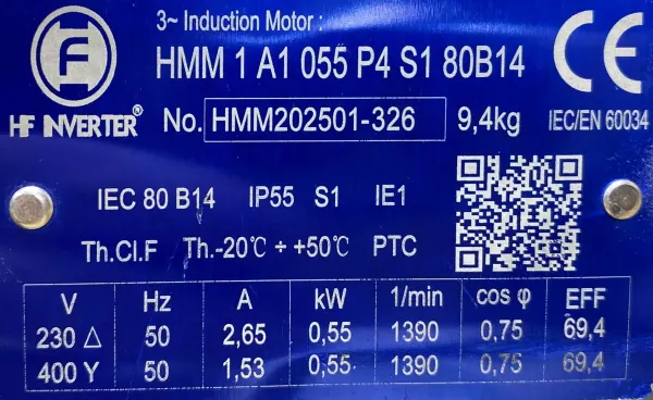 Silnik elektryczny 0,55kW 1390obr. 3fazowy - zdjęcie 2