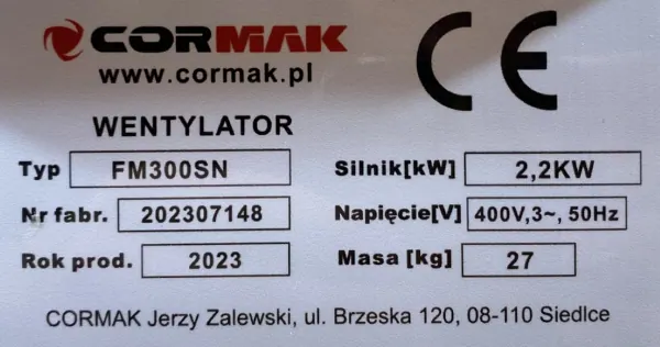 Wentylator / dmuchawa 2,2kW 2850obr. FM300SN - zdjęcie 3