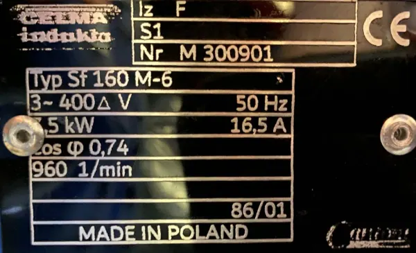 Silnik elektryczny 7,5kW 960obr. 3fazowy INDUKTA - zdjęcie 2