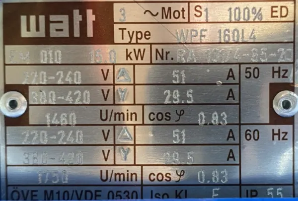 Silnik elektryczny 15kW 1460obr. 3fazowy - zdjęcie 2