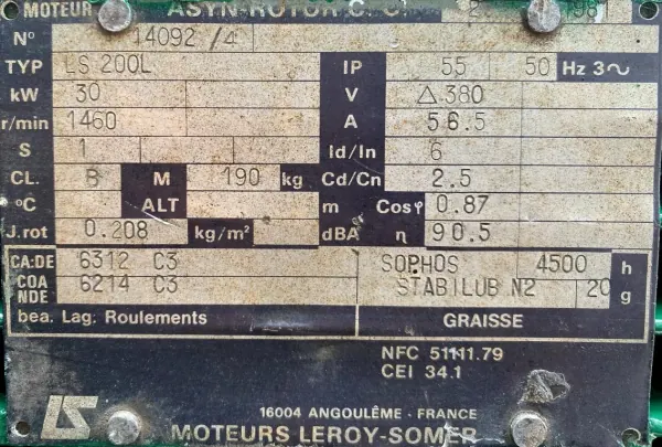 Pompa 30kW 1460obr. M200 1272A - zdjęcie 2