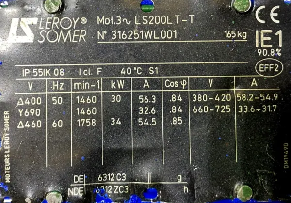Silnik elektryczny 30kW 1460obr. 3fazowy - zdjęcie 2